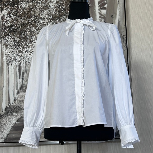 ba&sh Women's 100% Cotton White Joon Top - Size Small - Picture 6 of 12